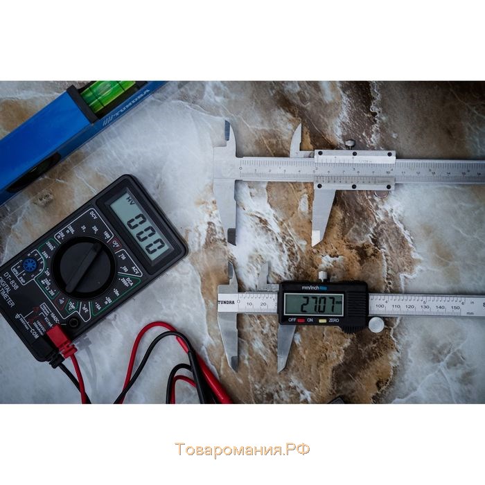 Штангенциркуль ТУНДРА, металлический, с глубиномером, цена деления 0.05 мм, 150 мм