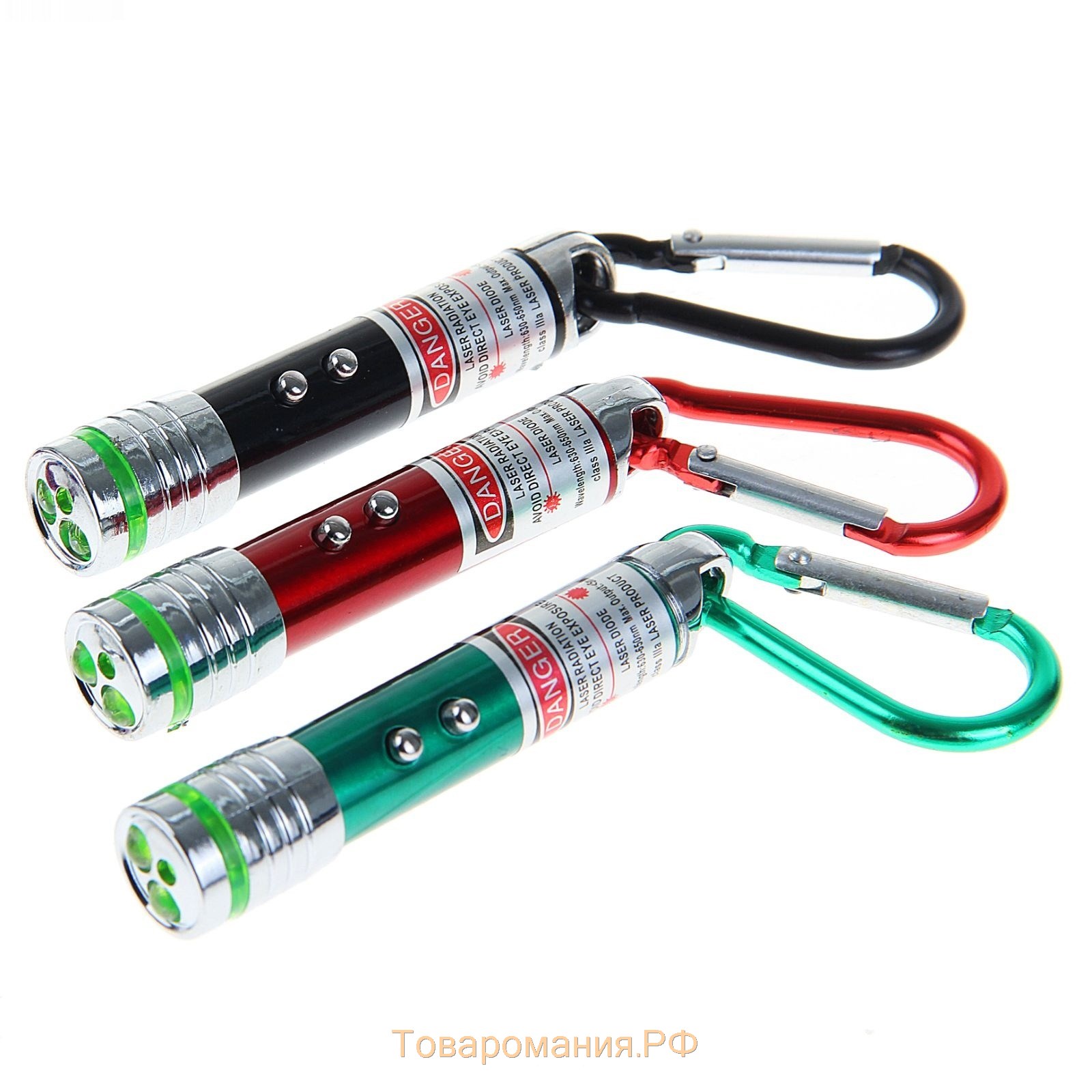 Лазерная указка "Мастер К", с карабином, 2 LED, 2 режима, 7 х 1.4 см