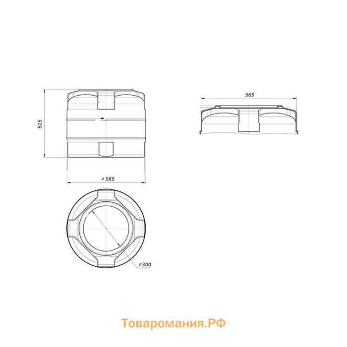 Ёмкость цилиндрическая, серия T, 100 л, чёрная