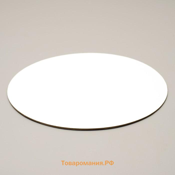 Подложка кондитерская для торта, круглая, золото - жемчуг, 36 см, 1.5 мм