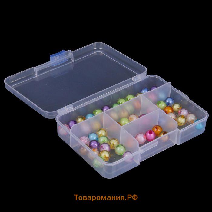 Органайзер для хранения, пластик, 5 отделений, 14.5×10×3.5 см, прозрачный