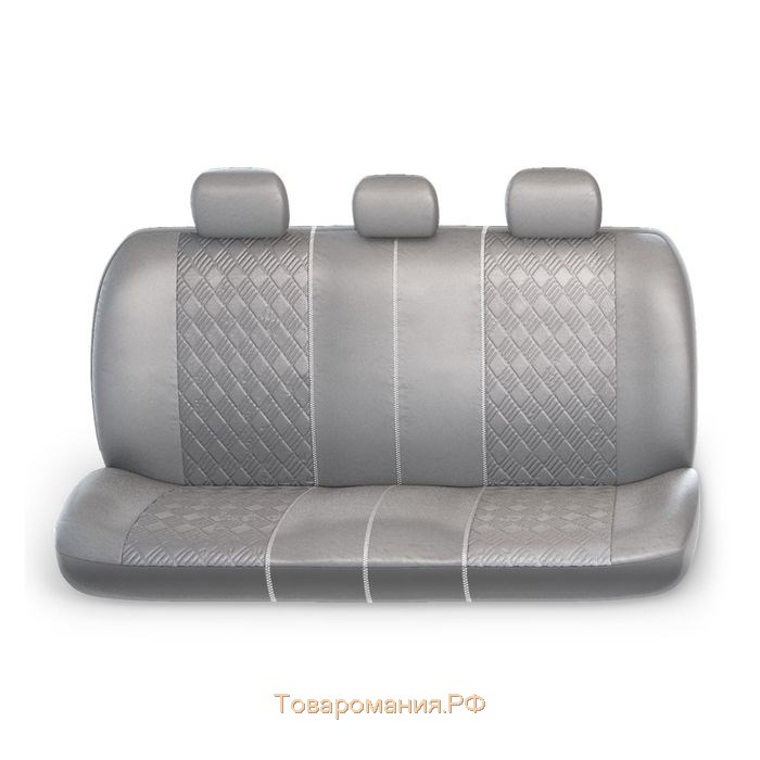 Авточехлы универcальные AUTOPROFI COMFORT, COM-1105GP D.GY/D.GY (M), экокожа, 3D полиэстер под кожу, набор из 11 предметов, цвет тёмно-серый