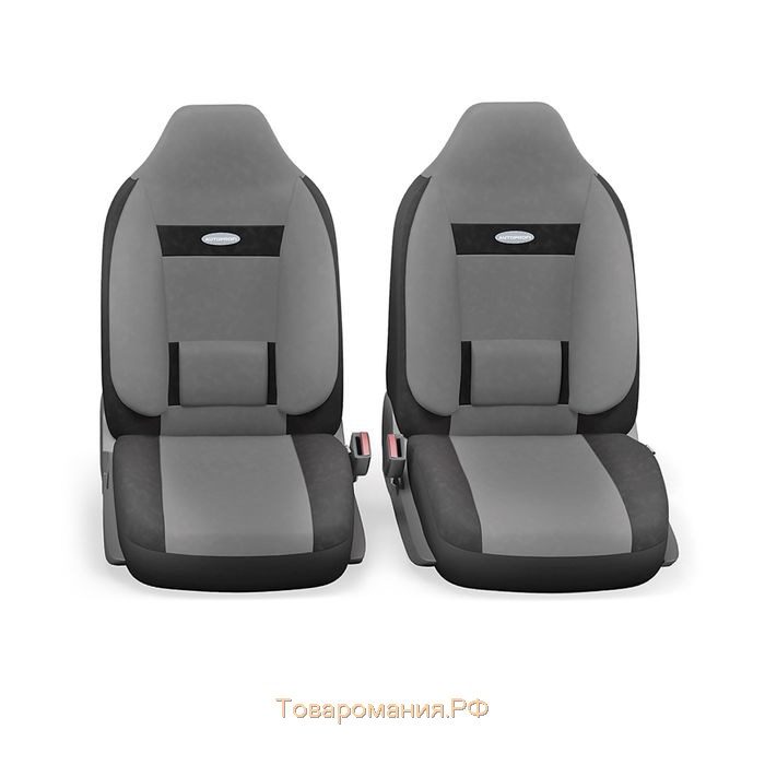 Авточехлы универcальные AUTOPROFI COMFORT, COM-1105H BK/D.GY (M), велюр, набор из 11 предметов, цвет чёрный/тёмно-серый