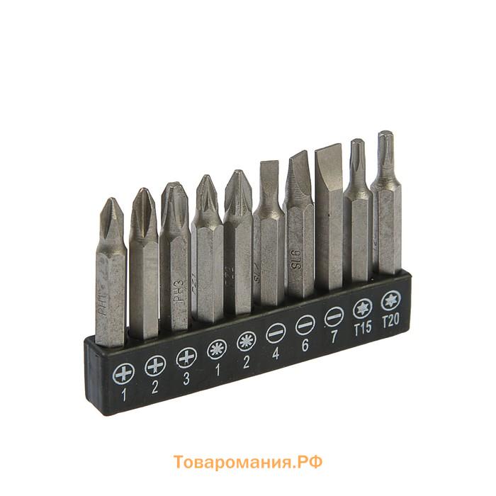 Набор бит ТУНДРА, сталь CrV, PH, PZ, SL, Torx х 50 мм, 10 шт.