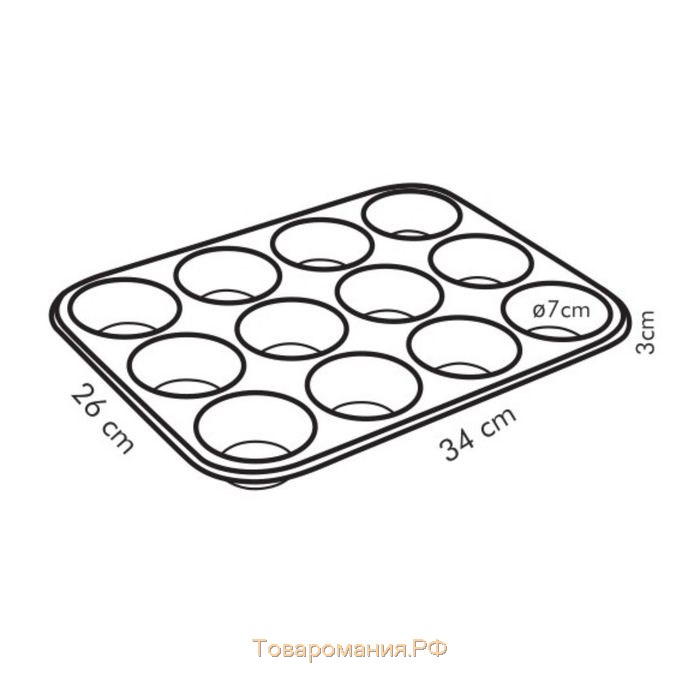 Форма «12 пышек» для выпечки Tescoma Delicia, сталь с антипригарным покрытием