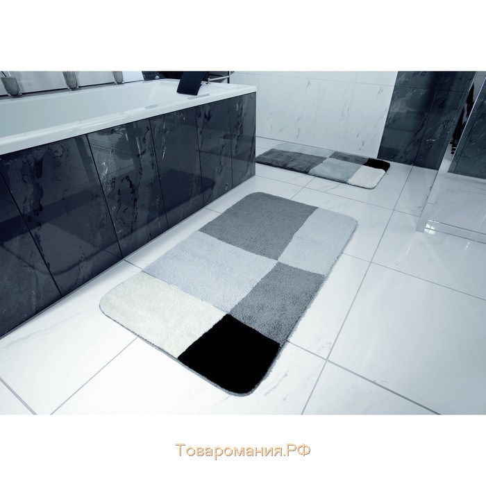 Коврик для ванной комнаты Pisa, цвет серый 60х90 см