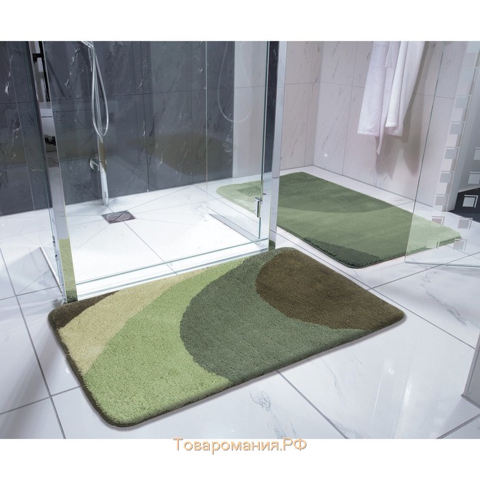 Коврик для ванной комнаты Tokio, цвет зеленый 60х90 см