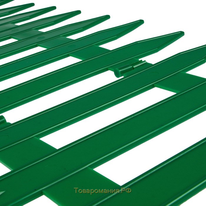 Ограждение декоративное, 35 × 210 см, 5 секций, пластик, зелёное, GOTIKA, Greengo