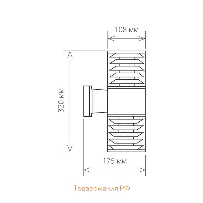 Светильник Elektrostandard садово-парковый, 2х60 Вт, E27, IP54, настенный, Techno 1407 серый