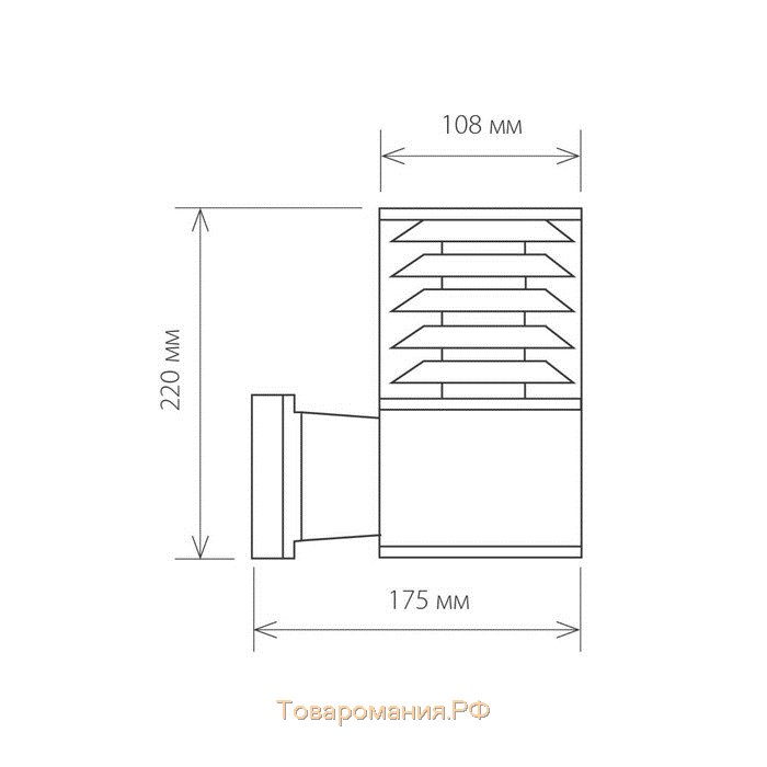 Светильник Elektrostandard садово-парковый, 60 Вт, E27, IP54, настенный, Techno 1408 чёрный