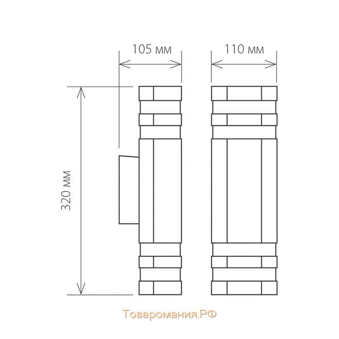 Светильник Elektrostandard садово-парковый, 2х60Вт, E27, IP54, настенный, Techno 1443 чёрный