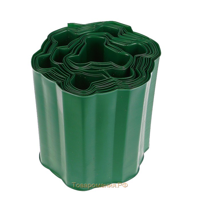 Лента бордюрная, 0.2 × 9 м, толщина 0.6 мм, пластиковая, гофра, зелёная, Greengo