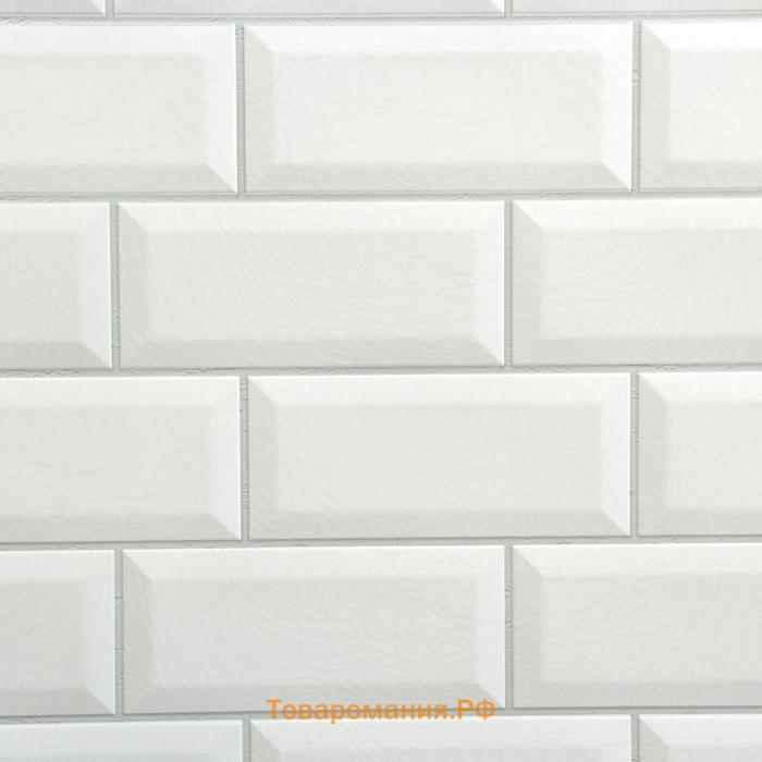 Стеновая панель ПВХ «Плитка Кабанчики», 485×960 мм, цвет белый