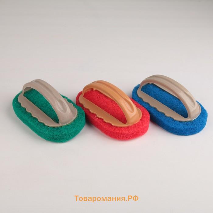 Щётка абразивная с ручкой , 15×8 см, МИКС