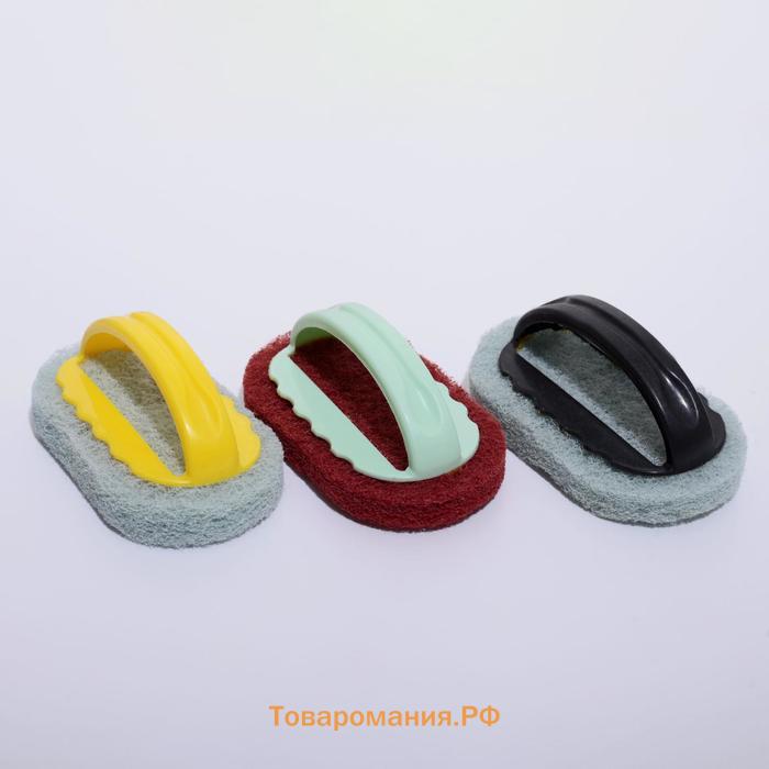 Щётка абразивная с ручкой , 15×8 см, МИКС