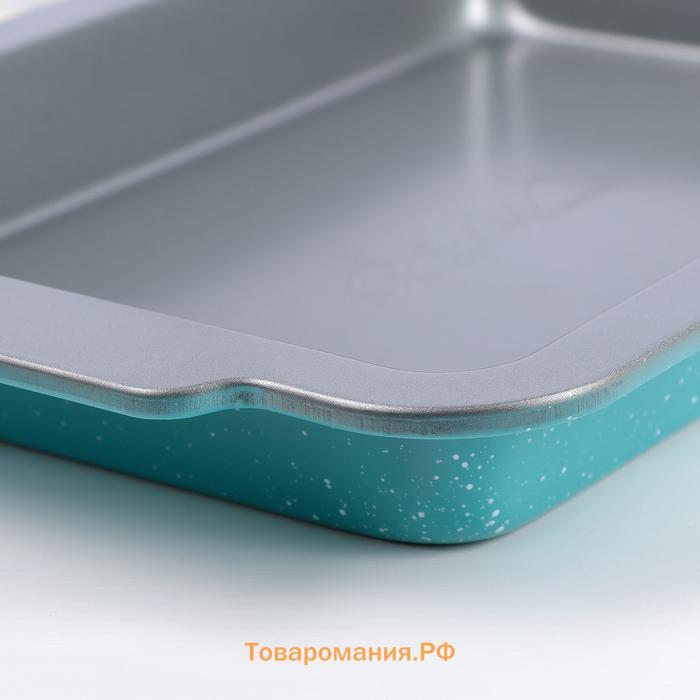 Противень  «Прямоугольник. Элин», 40.5×27×4.5 см, антипригарное покрытие, серый