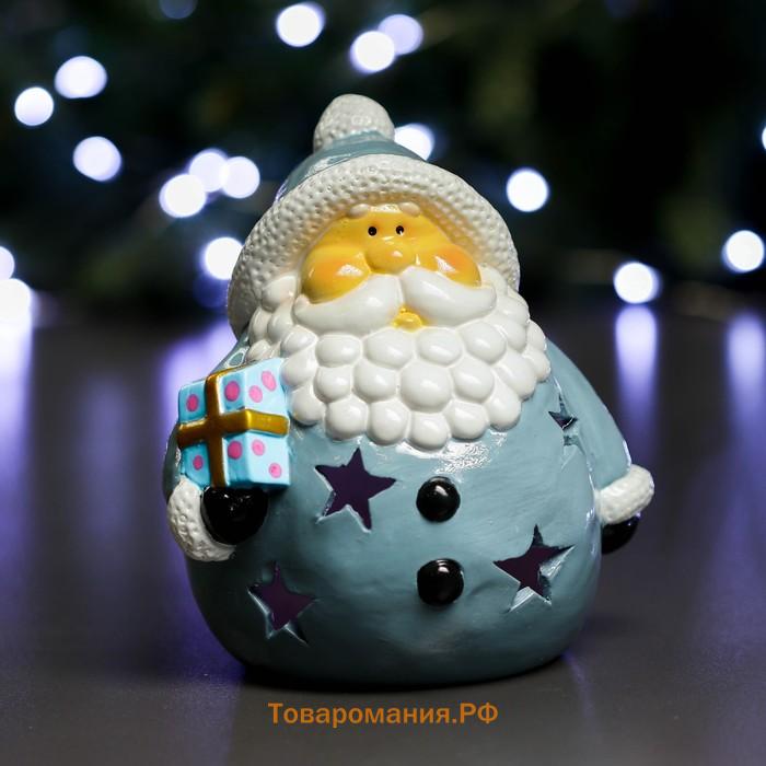 Фигура световая полистоун «Дед Мороз с подарком», 11×14×17 см