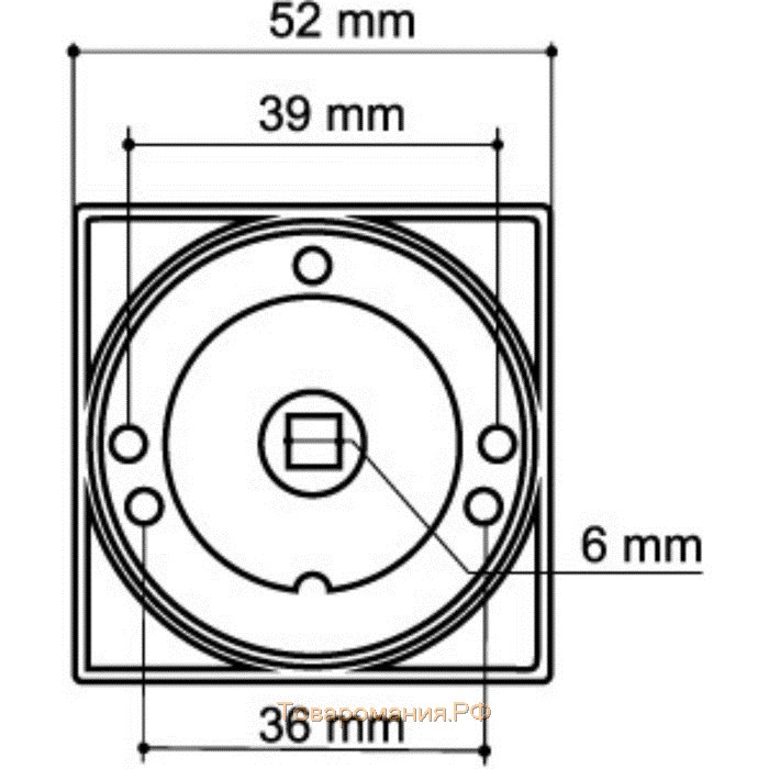 Ручка поворотная Armadillo WC-BOLT BK6/SQ-21CP-8, цвет хром