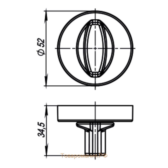 Ручка поворотная Armadillo WC-BOLT BK6/URB СР-8, цвет хром