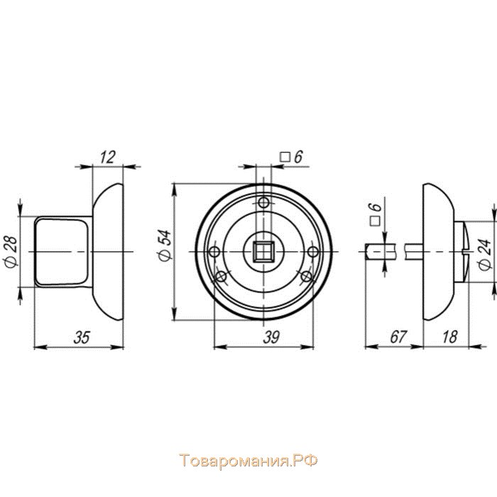 Ручка поворотная Armadillo WC-BOLT BK6-1SN/CP-3, цвет матовый никель/хром