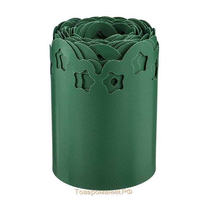 Лента бордюрная, 0.2 × 9 м, толщина 1.2 мм, пластиковая, фигурная, зелёная, Greengo