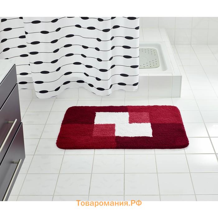 Коврик для ванной комнаты Coins, красный, 60x90 см