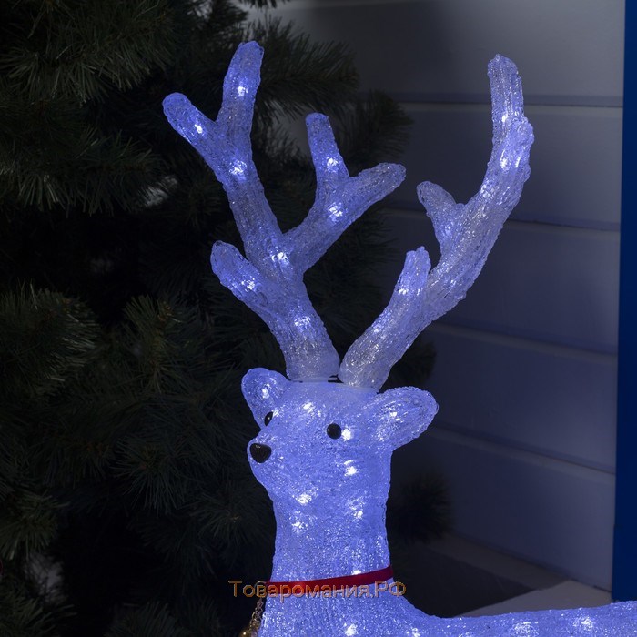 Светодиодная фигура «Олень благородный» 55 × 55 × 21 см, акрил, 96 LED, 8 режимов, 24 В, свечение белое