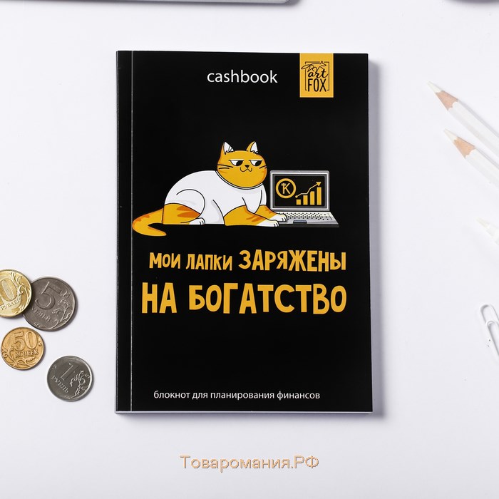 Умный блокнот CashBook А6, 68 листов «Кот трудоголик»