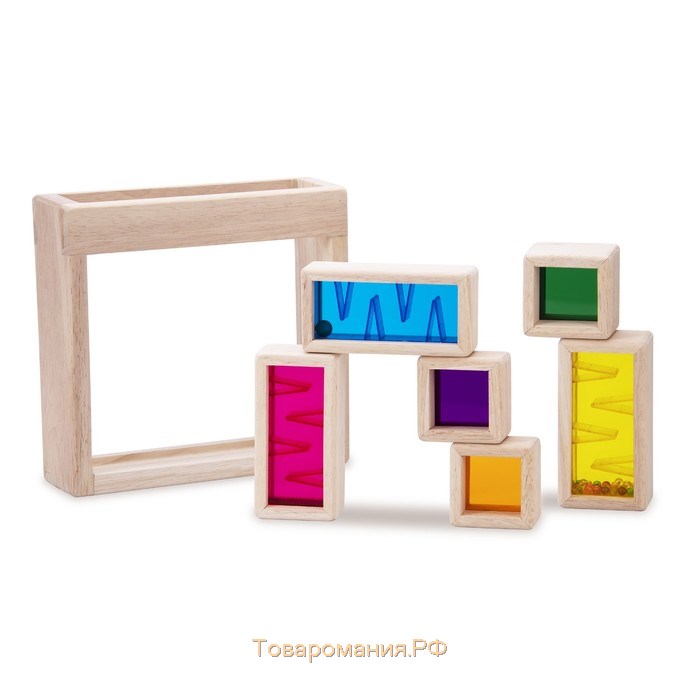 Игровой набор деревянных радужных блоков «Рассвет», со звуковым эффектом