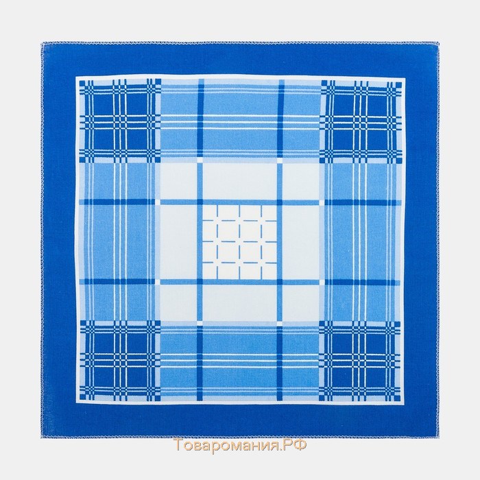 Платки носовые мужские  30*30 см,(набор 12 шт,) цв.Голубой, рис. МИКС 100% хл