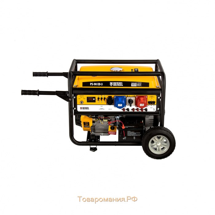Генератор бензиновый Denzel PS 90 ED-3 946944, 4Т, 9000 Вт, переключение режима 230 В/400 В   456471