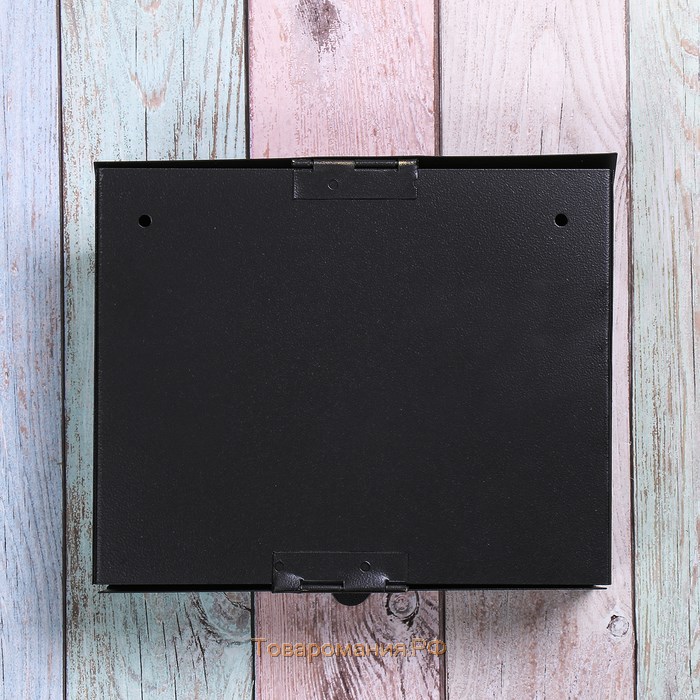 Ящик почтовый без замка (с петлёй), горизонтальный «Мини», чёрный
