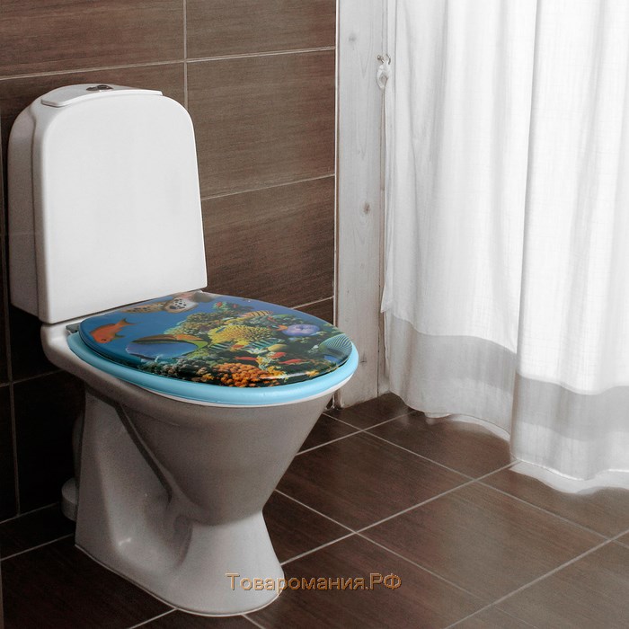 Сиденье для унитаза с крышкой,Росспласт, 43×37 см, мягкое, цвет голубой, рисунок микс