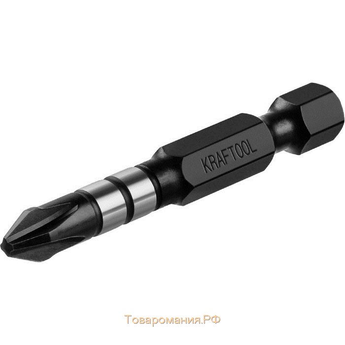 Биты KRAFTOOL Impact Pro 26191-2-50-S10, Е 1/4", 50 мм, PH2, 10 шт., Philips, кейс