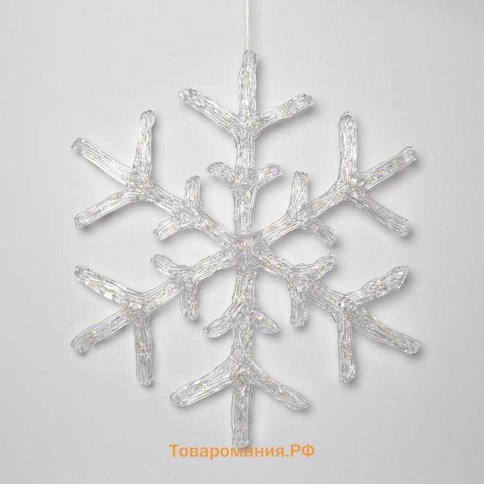 Светодиодная фигура «Снежинка» 39 см, акрил, 50 LED, 220 В, свечение тёплое белое