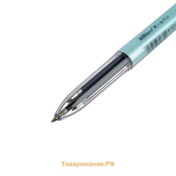 Ручка шариковая, автоматическая 4 - х цветная, цвет корпуса МИКС с рисунком, штрихкод на штуке
