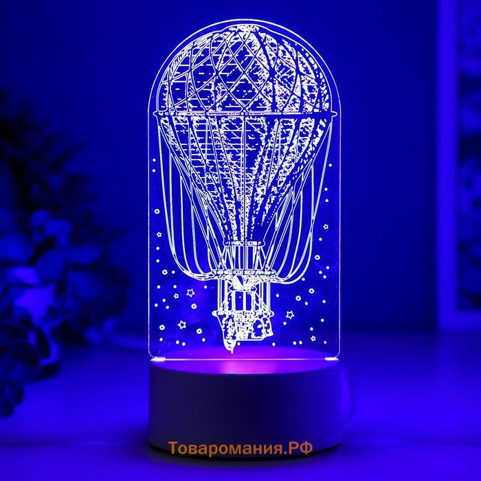 Светильник 3D ночник RISALUX «Воздушный шар», LED RGB, от сети, 9.5×9.5×21 см