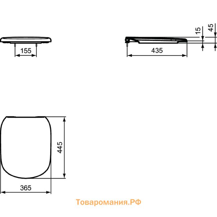 Сиденье и крышка для унитазов Ideal Standard TESI T352901, с функцией плавного закрытия