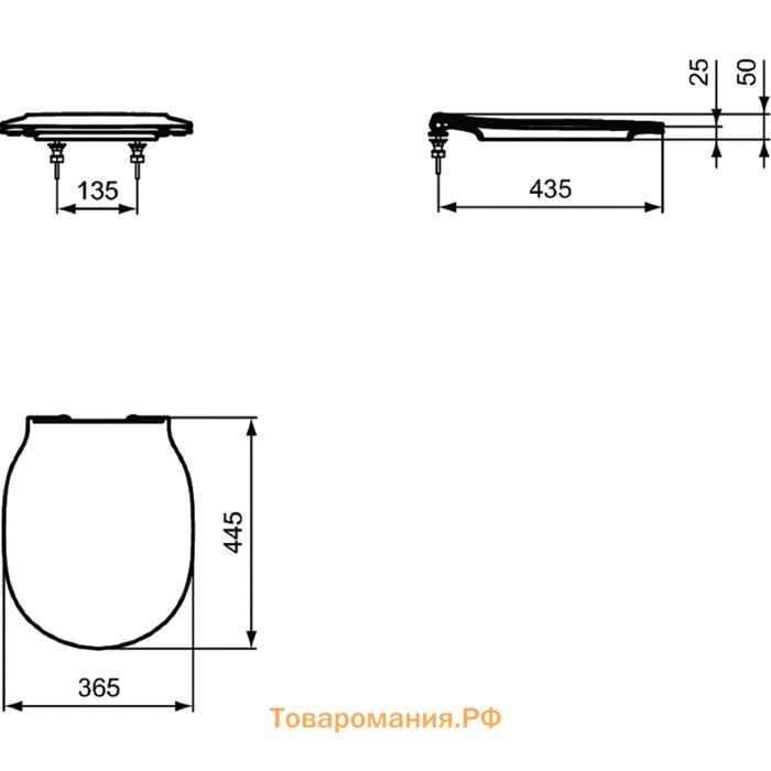 Сиденье и крышка Ideal Standard CONNECT AIR E036601, тонкое, дюропласт, микролифт, съёмное