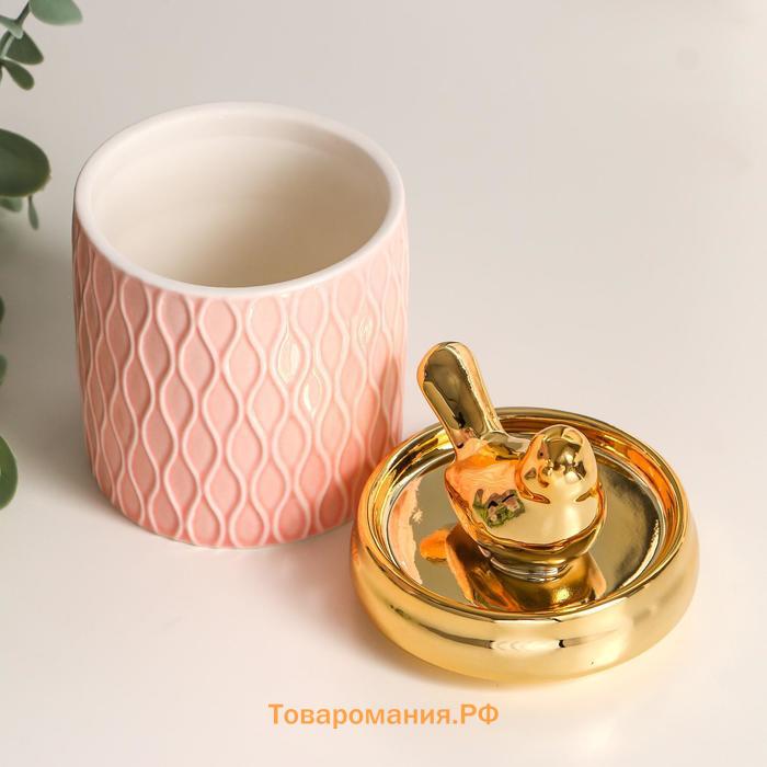 Шкатулка керамика "Золотая птичка" 13х7,5х7,5 см