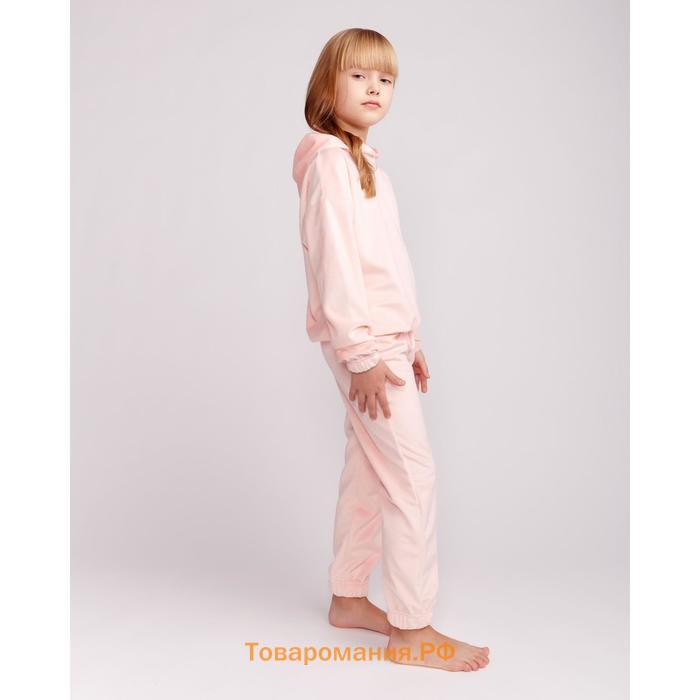 Костюм для девочки (худи, брюки) MINAKU: Casual Collection KIDS цвет персиковый, рост 134