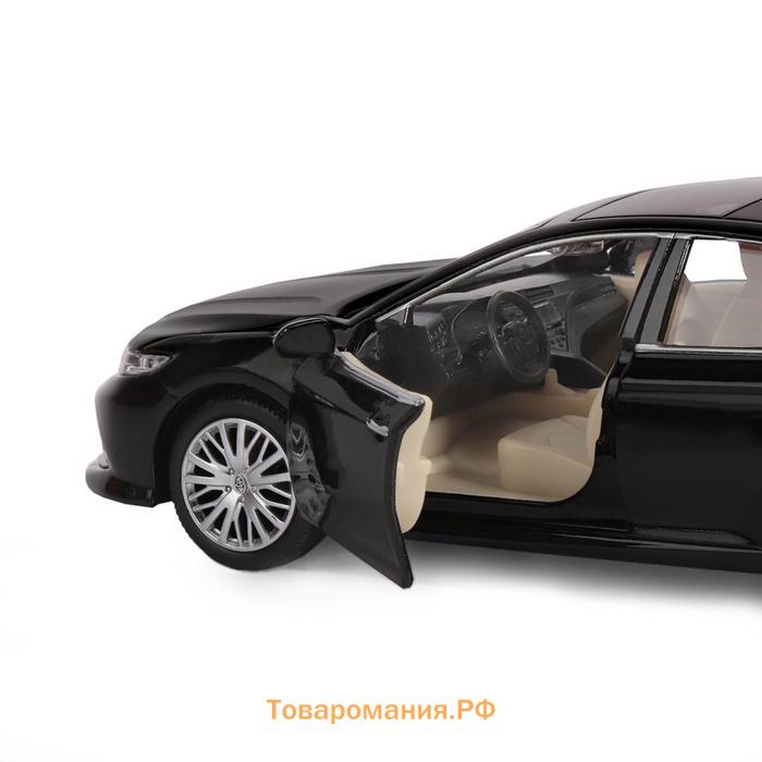 Машина металлическая Toyota Camry, 1:32,инерц, световые и звуковые эффекты, открываются двери, цвет чёрный