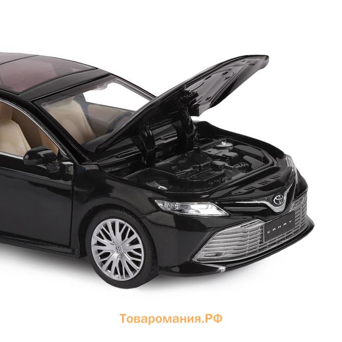 Машина металлическая Toyota Camry, 1:32,инерц, световые и звуковые эффекты, открываются двери, цвет чёрный