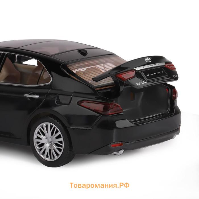 Машина металлическая Toyota Camry, 1:32,инерц, световые и звуковые эффекты, открываются двери, цвет чёрный