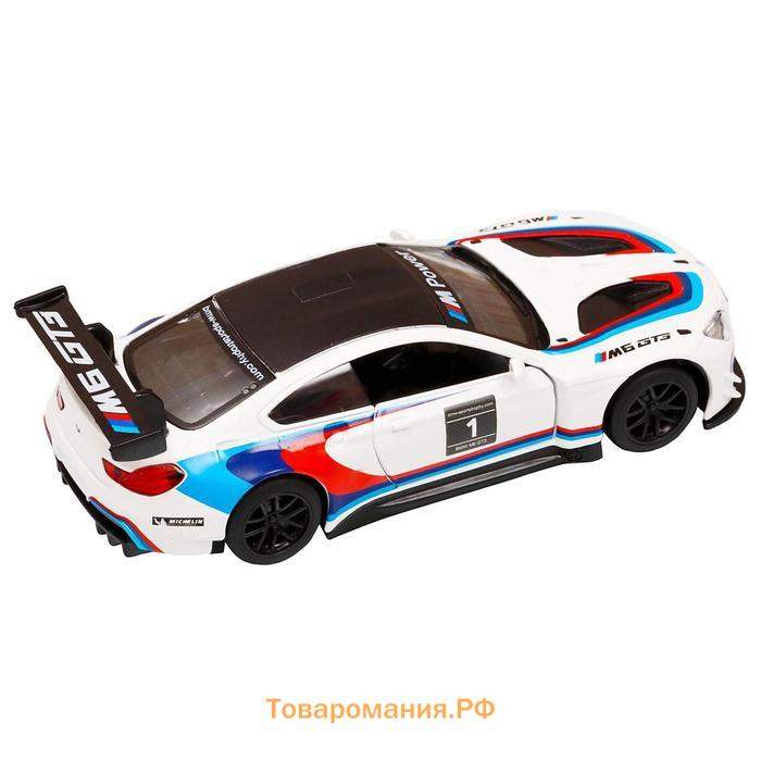 Машина металлическая BMW M6, 1:43, инерция, открываются двери, цвет белый