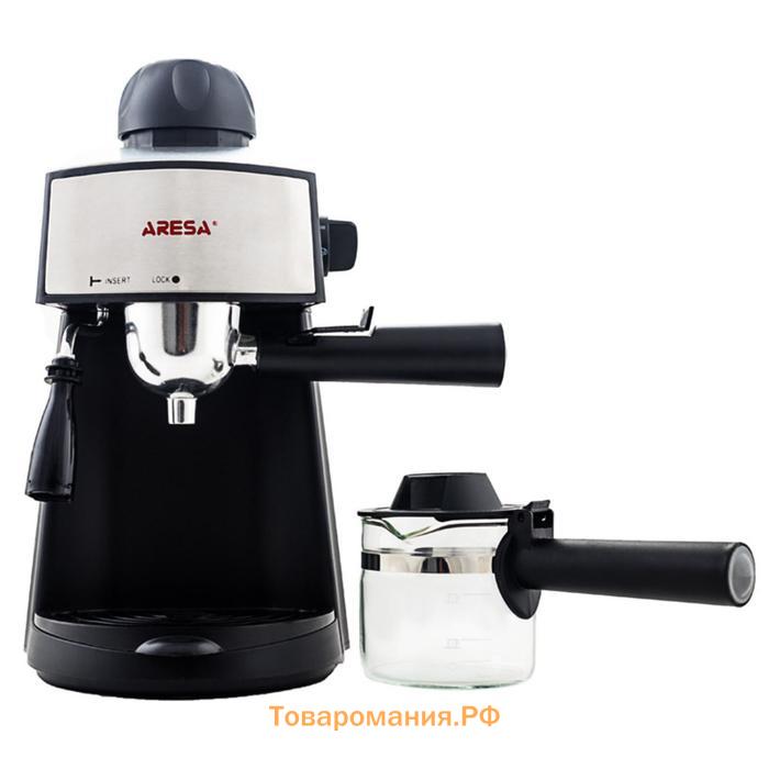 Кофеварка ARESA AR-1601, рожковая, 800 Вт, 0.24 л, чёрная