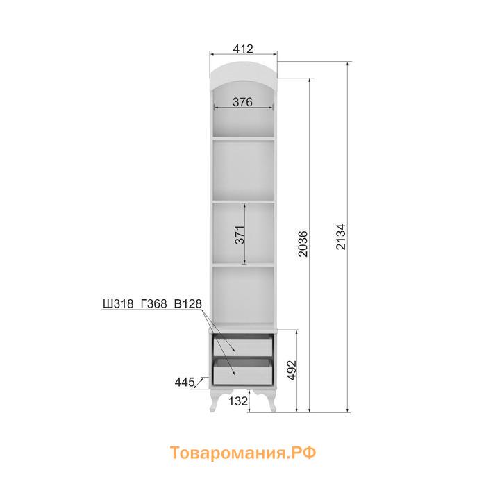 Стеллаж «Розалия №5.2», 412 × 445 × 2134 мм, цвет лиственница белая