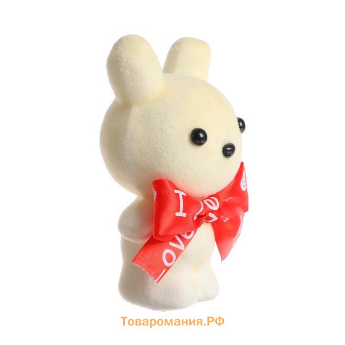Ёлочная игрушка - подвеска из пенопласта «Зайка с бантом», 12 см
