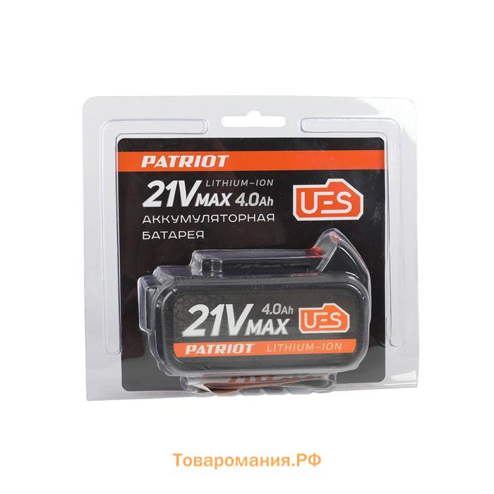 Аккумулятор PATRIOT BR21V(Max), 21 В, 4 Ач, Li-ion, UES