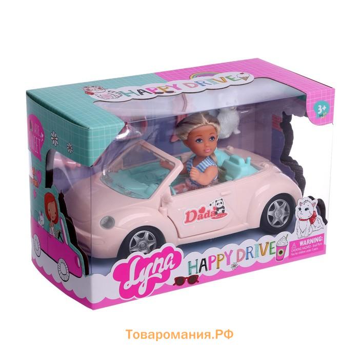 Кукла малышка Lyna в путешествии с машиной, питомцем и аксессуарами, МИКС